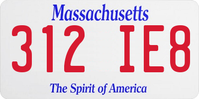 MA license plate 312IE8