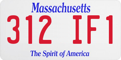 MA license plate 312IF1