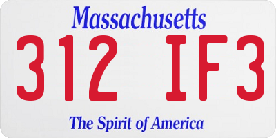 MA license plate 312IF3