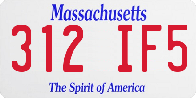MA license plate 312IF5