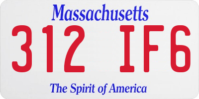 MA license plate 312IF6