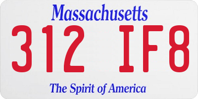 MA license plate 312IF8