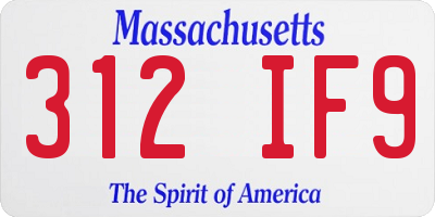 MA license plate 312IF9