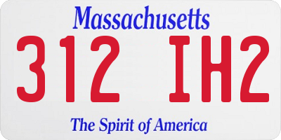 MA license plate 312IH2