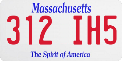 MA license plate 312IH5