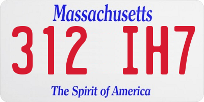 MA license plate 312IH7