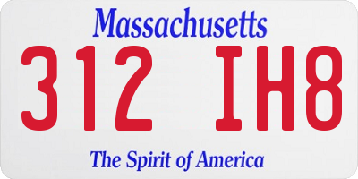MA license plate 312IH8