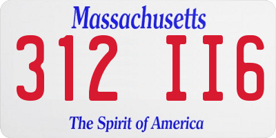 MA license plate 312II6