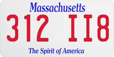 MA license plate 312II8