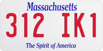 MA license plate 312IK1