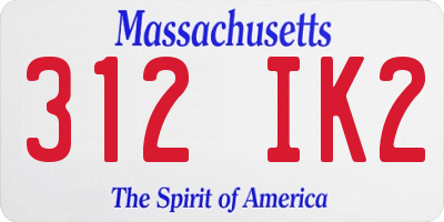 MA license plate 312IK2