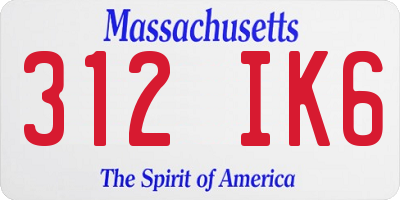 MA license plate 312IK6