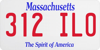 MA license plate 312IL0