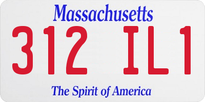 MA license plate 312IL1