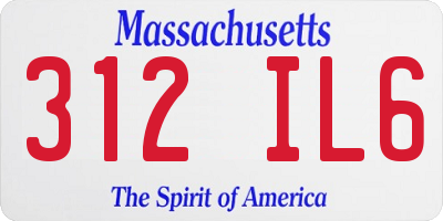 MA license plate 312IL6