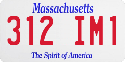 MA license plate 312IM1