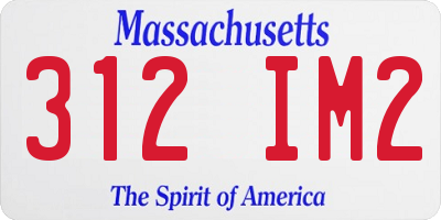 MA license plate 312IM2
