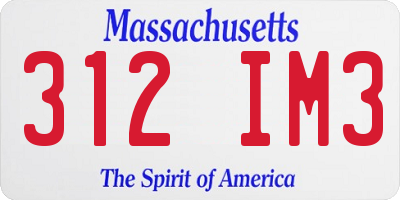 MA license plate 312IM3