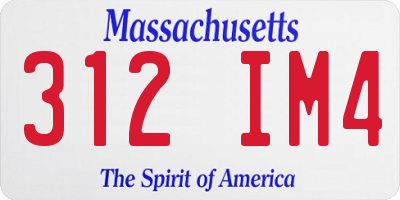 MA license plate 312IM4