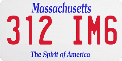 MA license plate 312IM6