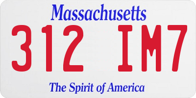 MA license plate 312IM7