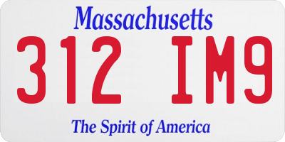 MA license plate 312IM9