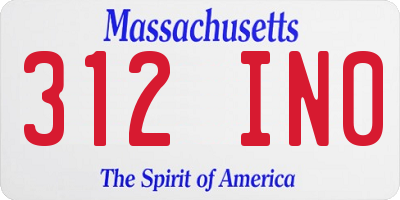 MA license plate 312IN0