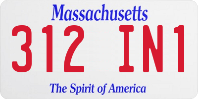 MA license plate 312IN1
