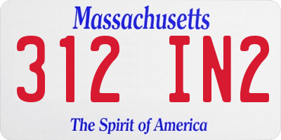 MA license plate 312IN2