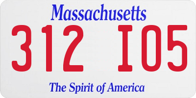 MA license plate 312IO5