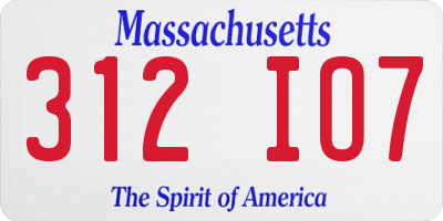 MA license plate 312IO7