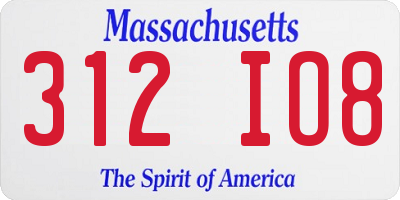 MA license plate 312IO8