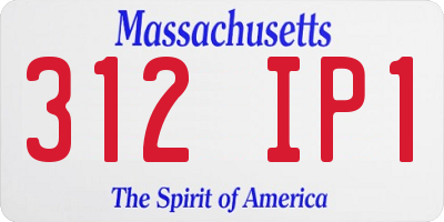 MA license plate 312IP1