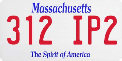MA license plate 312IP2