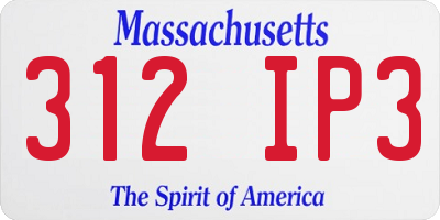 MA license plate 312IP3