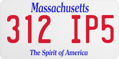 MA license plate 312IP5