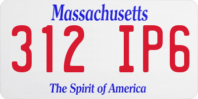 MA license plate 312IP6