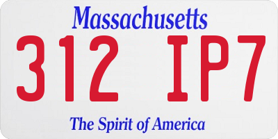 MA license plate 312IP7