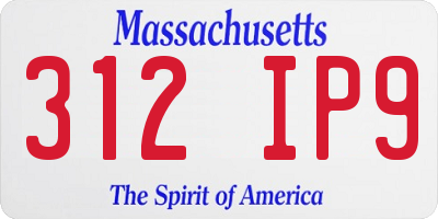 MA license plate 312IP9