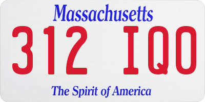 MA license plate 312IQ0