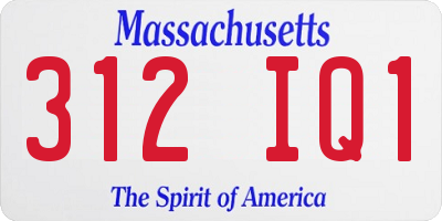 MA license plate 312IQ1