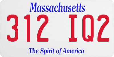 MA license plate 312IQ2