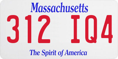 MA license plate 312IQ4