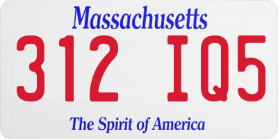 MA license plate 312IQ5