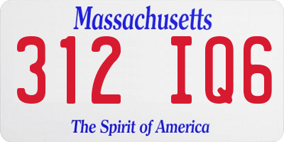 MA license plate 312IQ6