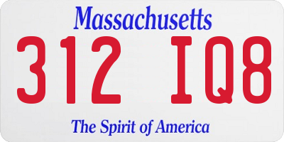 MA license plate 312IQ8