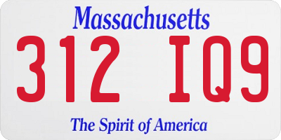 MA license plate 312IQ9