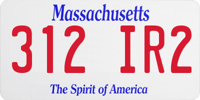 MA license plate 312IR2