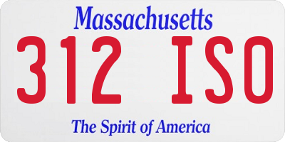 MA license plate 312IS0