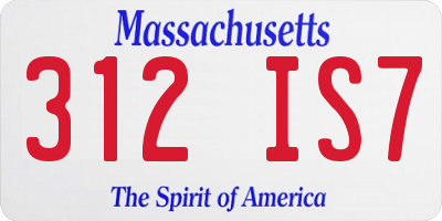 MA license plate 312IS7